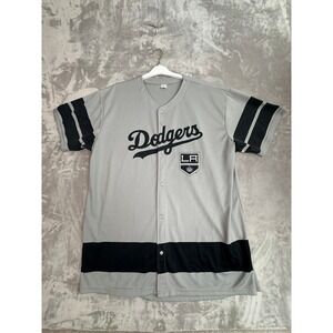 Mens LA Dodgers Kings Combo Baseball Jersey XL Gray Black‎ Athletic